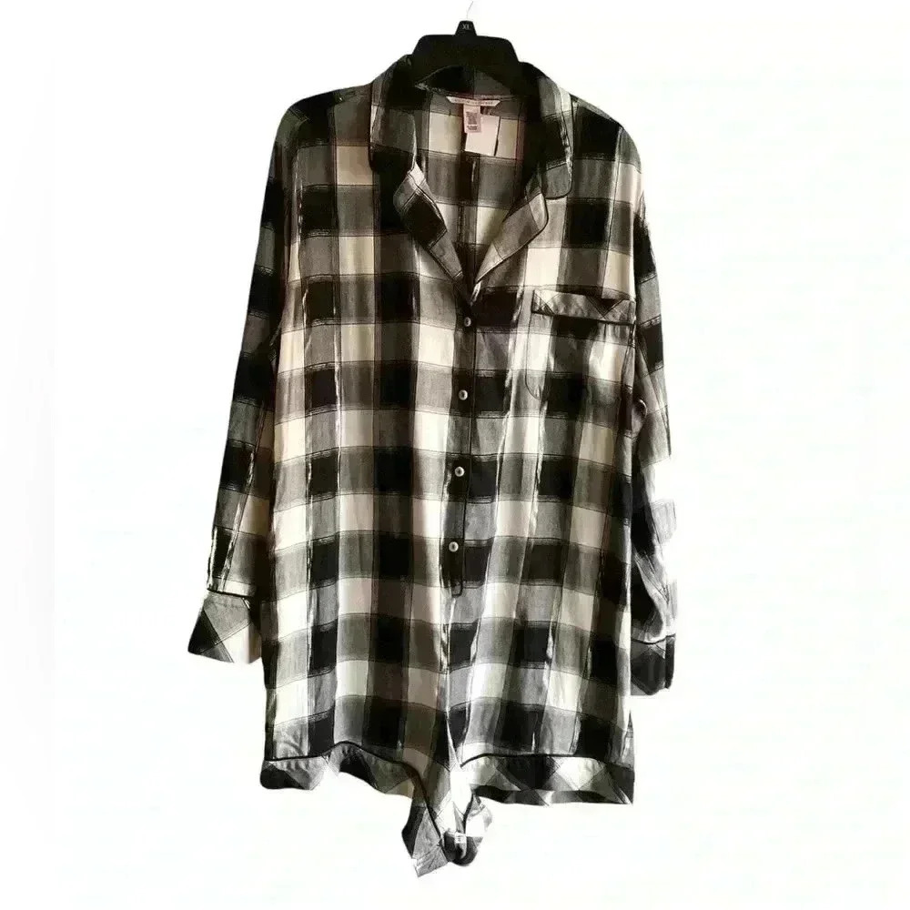 Victoria's Secret XL Buffalo Plaid Short romper Jumpsuit One Piece - Picture 14 of 14